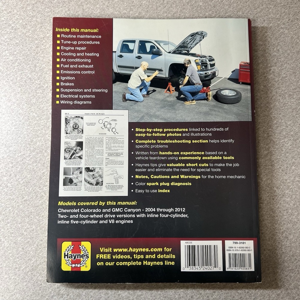 PRINTED BOOK 04-12 Chevy Colorado GMC Canyon Haynes Repair Service Manual - Picture 5 of 9